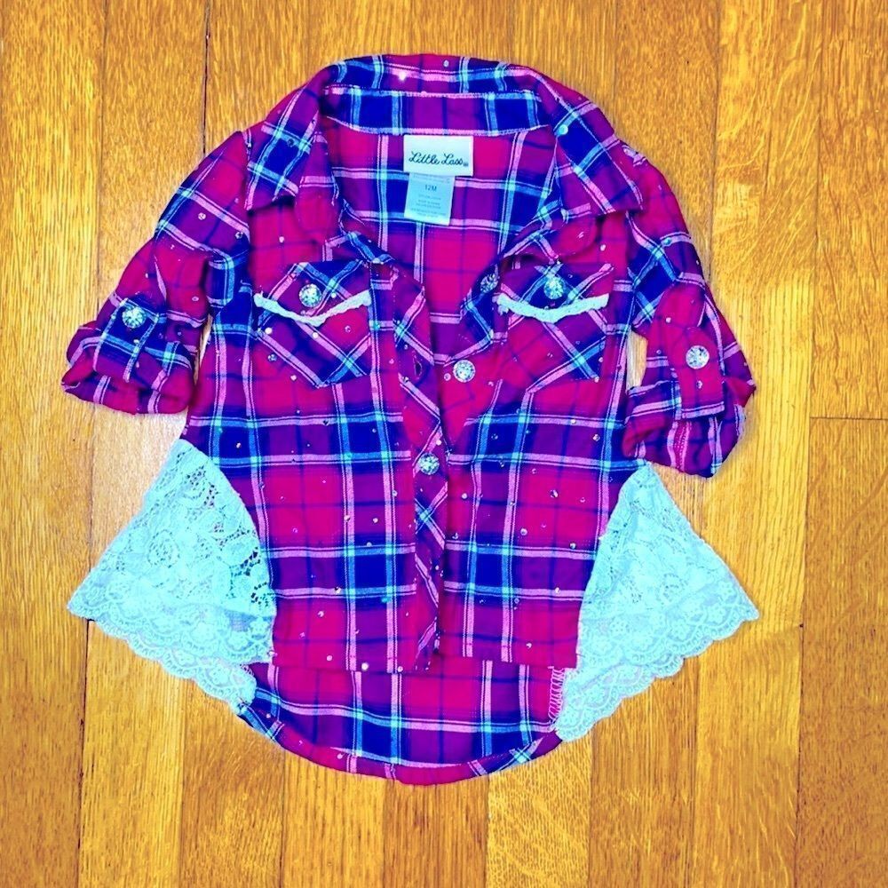 Sparkle Lace and flannel button up